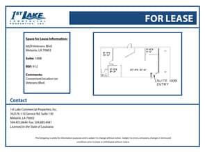 6824 Veterans Memorial Blvd, Metairie, LA à louer Plan d’étage– Image 1 sur 1