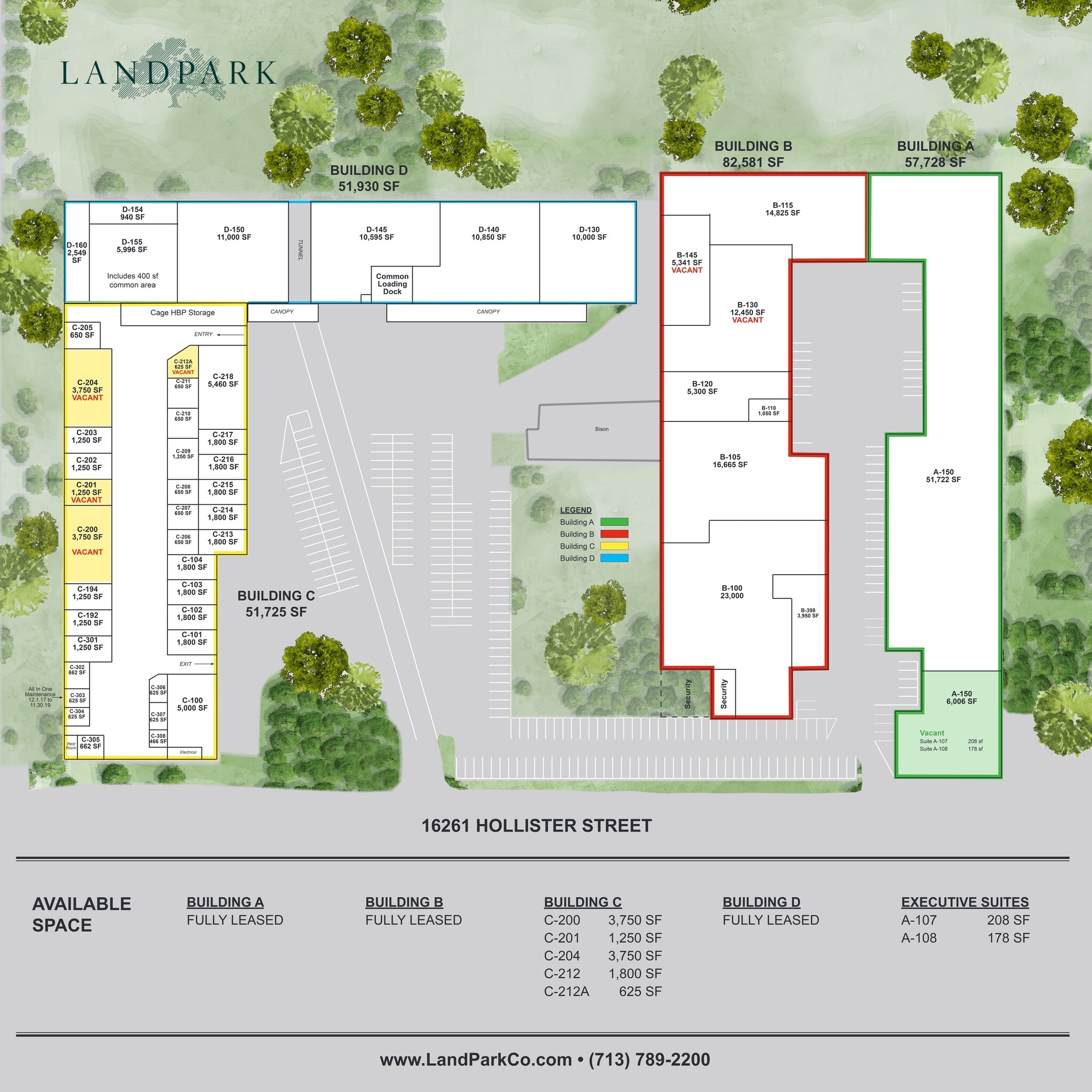 16261 Hollister St, Houston, TX à louer Plan de site– Image 1 sur 2