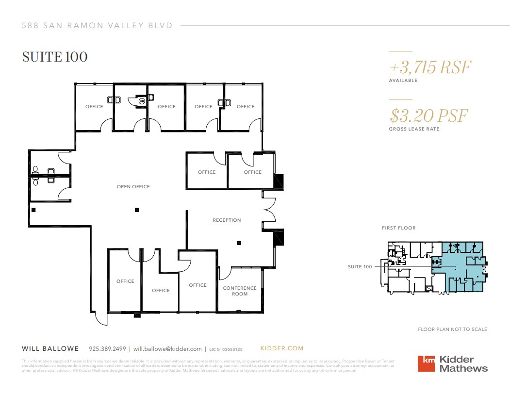 588 San Ramon Valley Blvd, Danville, CA à louer Plan d’étage– Image 1 sur 1