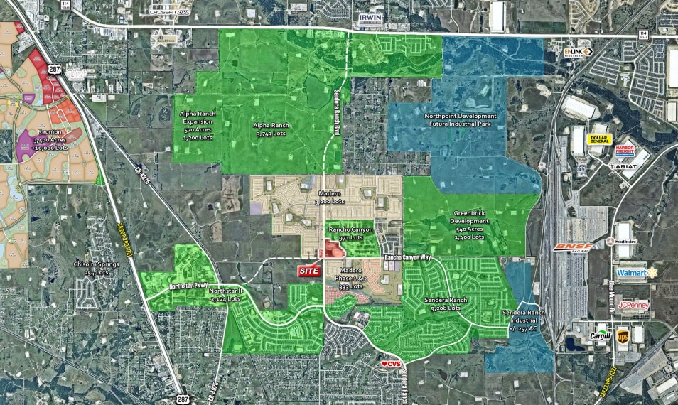 NEC Sendera Ranch Blvd & Rancho Canyon Way, Haslet, TX à louer - Aérien – Image 3 sur 3