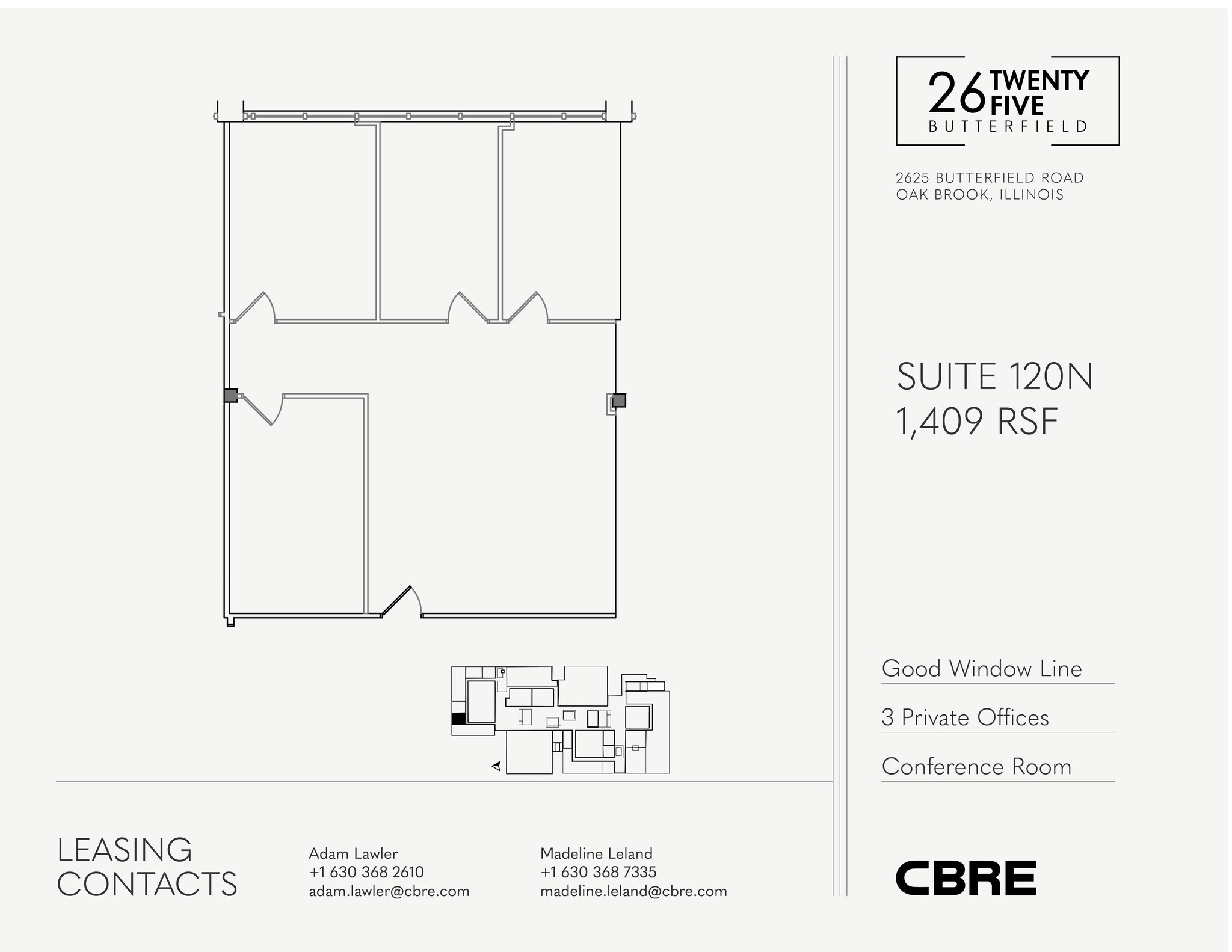 2625 Butterfield Rd, Oak Brook, IL à louer Plan d’étage– Image 1 sur 1