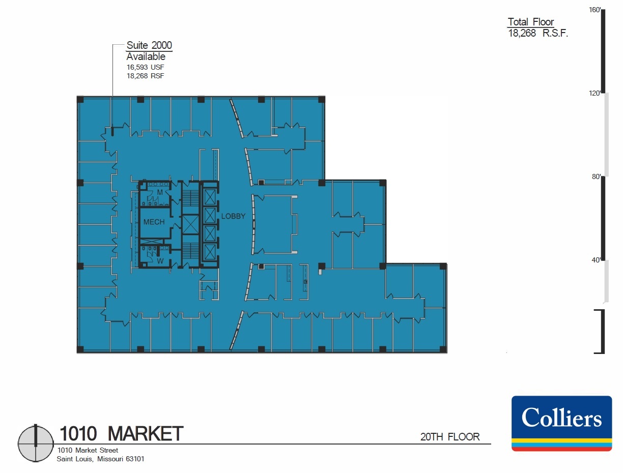 1010 Market St, Saint Louis, MO à louer Plan d’étage– Image 1 sur 1