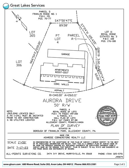 2215 Aurora Dr, Pittsburgh, PA à vendre - Plan de site – Image 2 sur 24