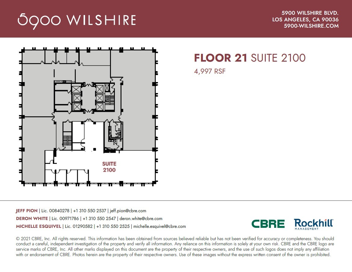 5900 Wilshire Blvd, Los Angeles, CA à louer Plan d’étage– Image 1 sur 1