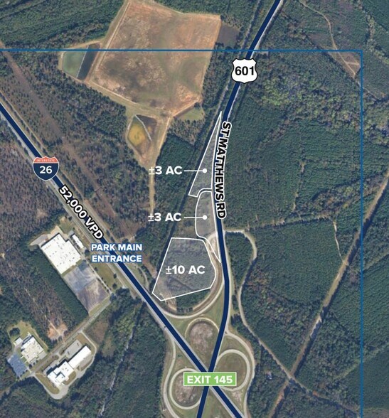 I-26 & Highway 601, Orangeburg, SC à vendre - Aérien – Image 2 sur 4