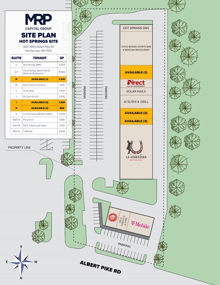 1609 Albert Pike Rd, Hot Springs National Park, AR à louer - Plan de site – Image 2 sur 7
