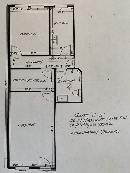 2639 Parkmont Ln SW, Olympia, WA à louer - Plan d’étage – Image 2 sur 6