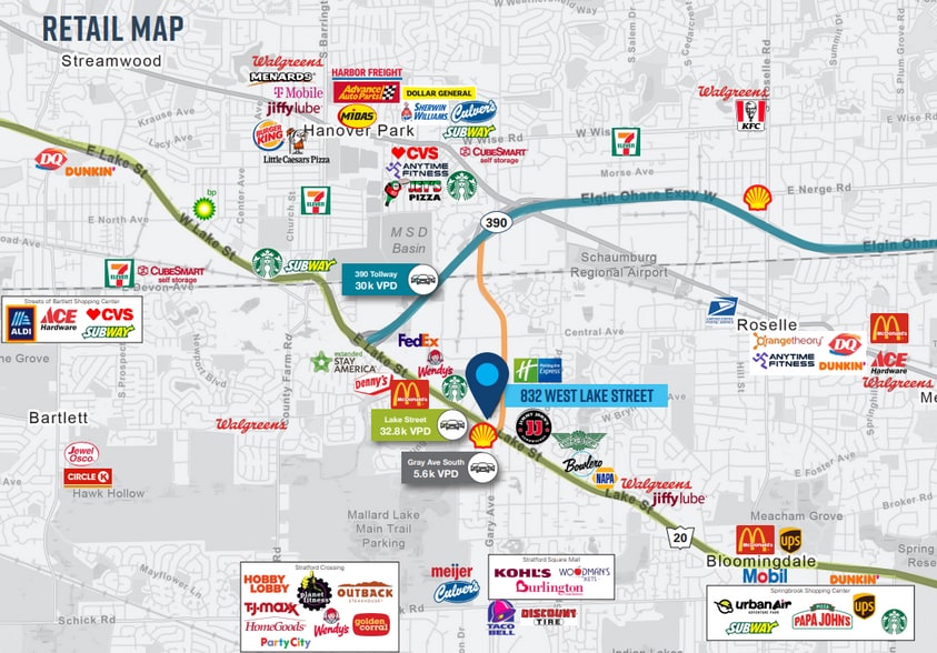 823 W Lake St, Hanover Park, IL à louer - Aérien – Image 3 sur 3