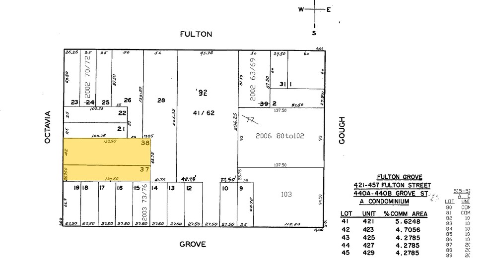 618 Octavia St, San Francisco, CA à vendre - Plan cadastral – Image 2 sur 2
