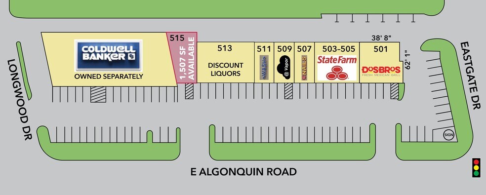 501-515 E Algonquin Rd, Algonquin, IL à louer - Plan de site – Image 2 sur 2