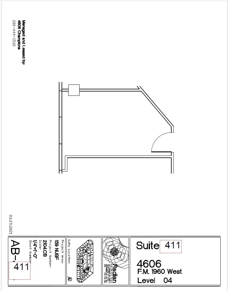 4606 FM 1960 W, Houston, TX à louer Plan d’étage– Image 1 sur 1
