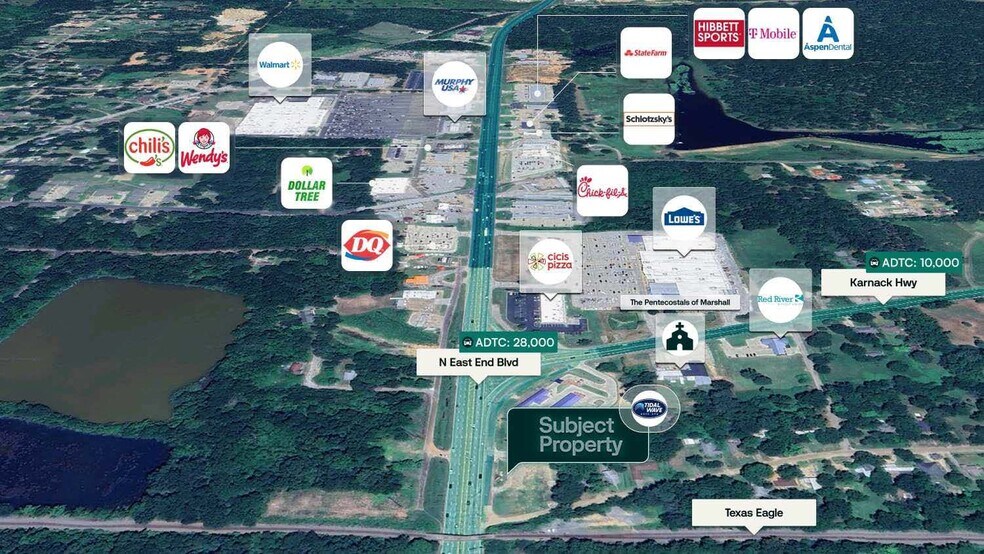 602 E End Blvd N, Marshall, TX à vendre - Aérien – Image 2 sur 2
