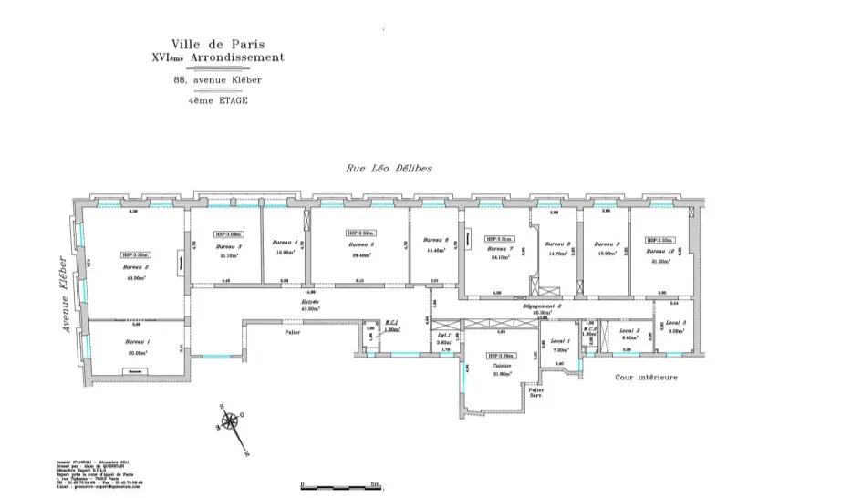 88 Avenue Kléber, Paris à louer - Plan d’étage – Image 2 sur 2