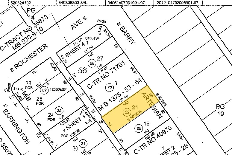 1421 Barry Ave, Los Angeles, CA à vendre - Plan cadastral – Image 3 sur 3