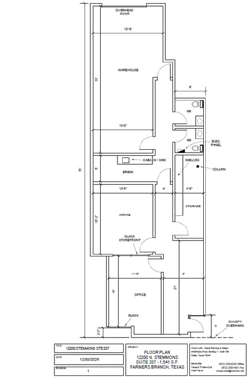 12200 N Stemmons Fwy, Farmers Branch, TX à louer Plan d’étage– Image 1 sur 1