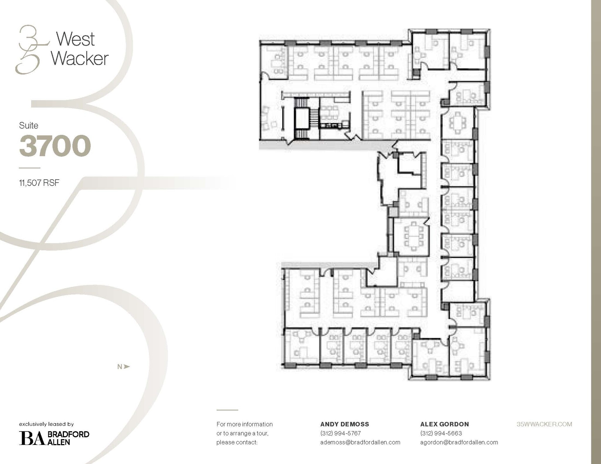 35 W Wacker Dr, Chicago, IL à louer Plan d’étage– Image 1 sur 3