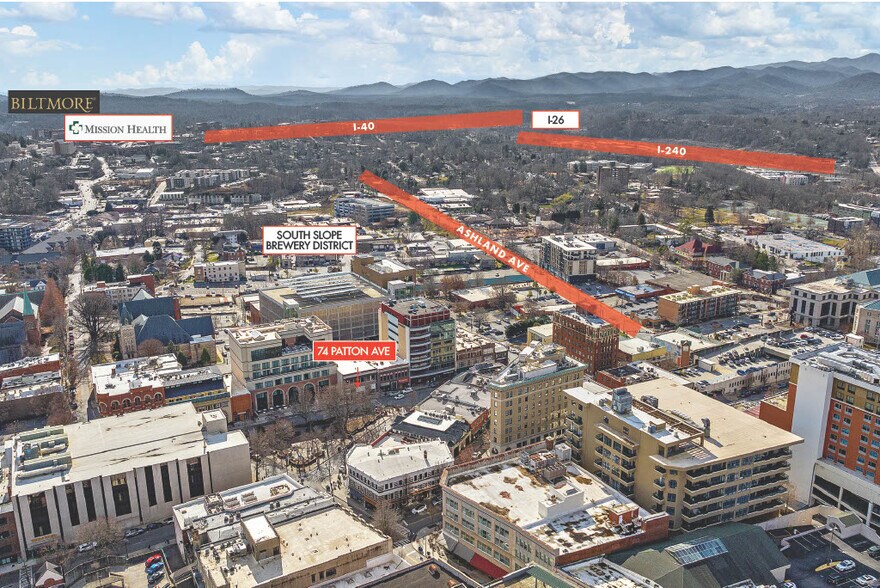 72-74 Patton Ave, Asheville, NC à louer - Aérien – Image 3 sur 15