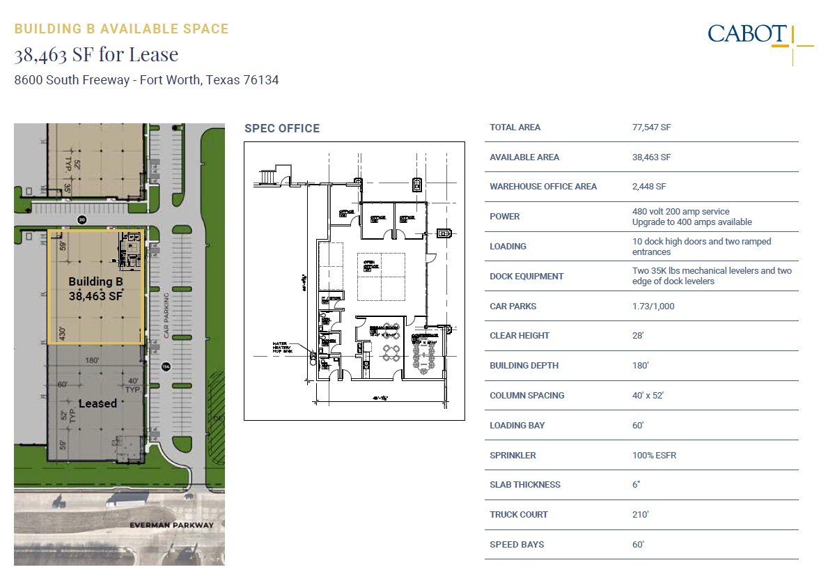 8300 South Freeway, Fort Worth, TX à louer Plan d’étage– Image 1 sur 1