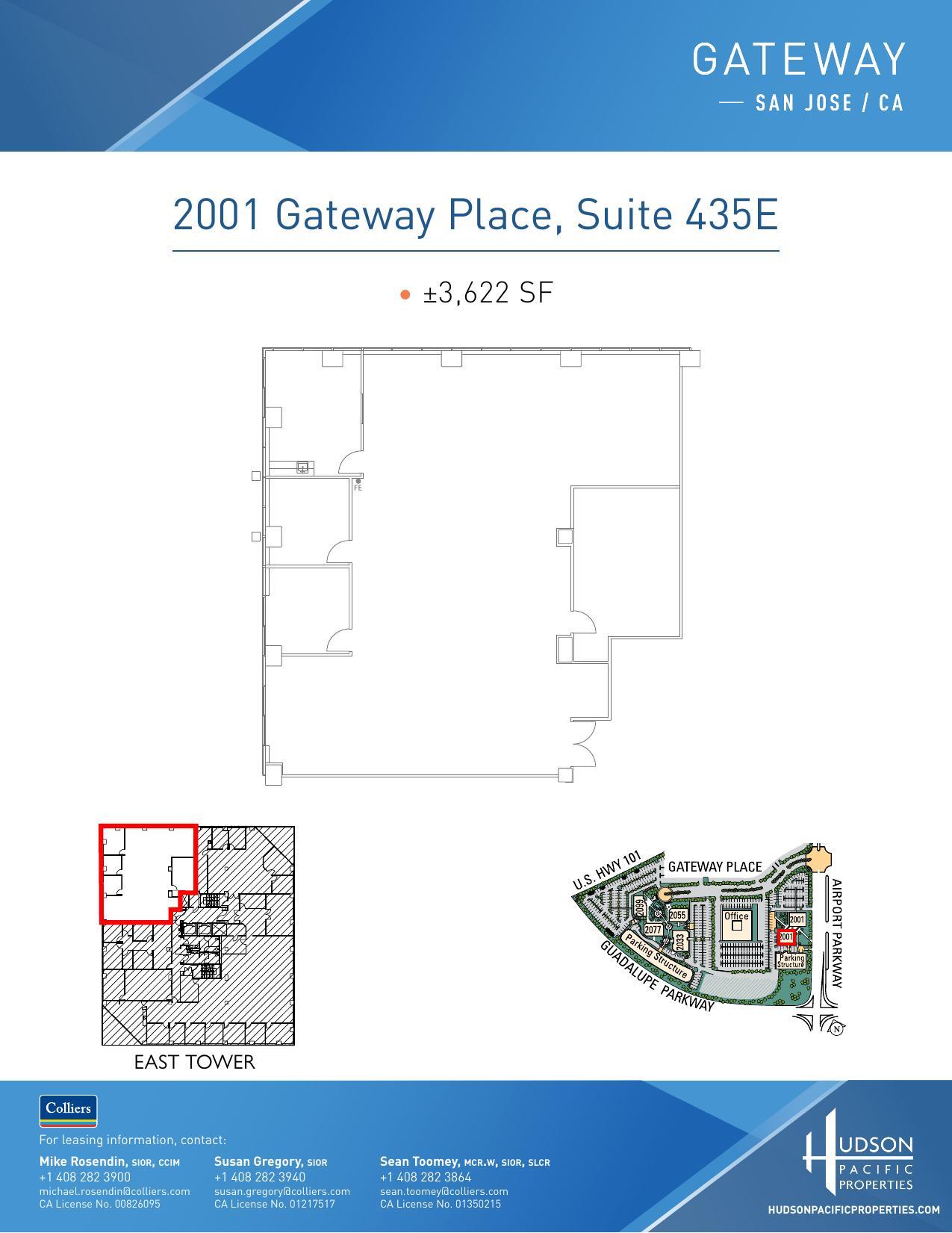 2033 Gateway Pl, San Jose, CA à louer Plan d’étage– Image 1 sur 1