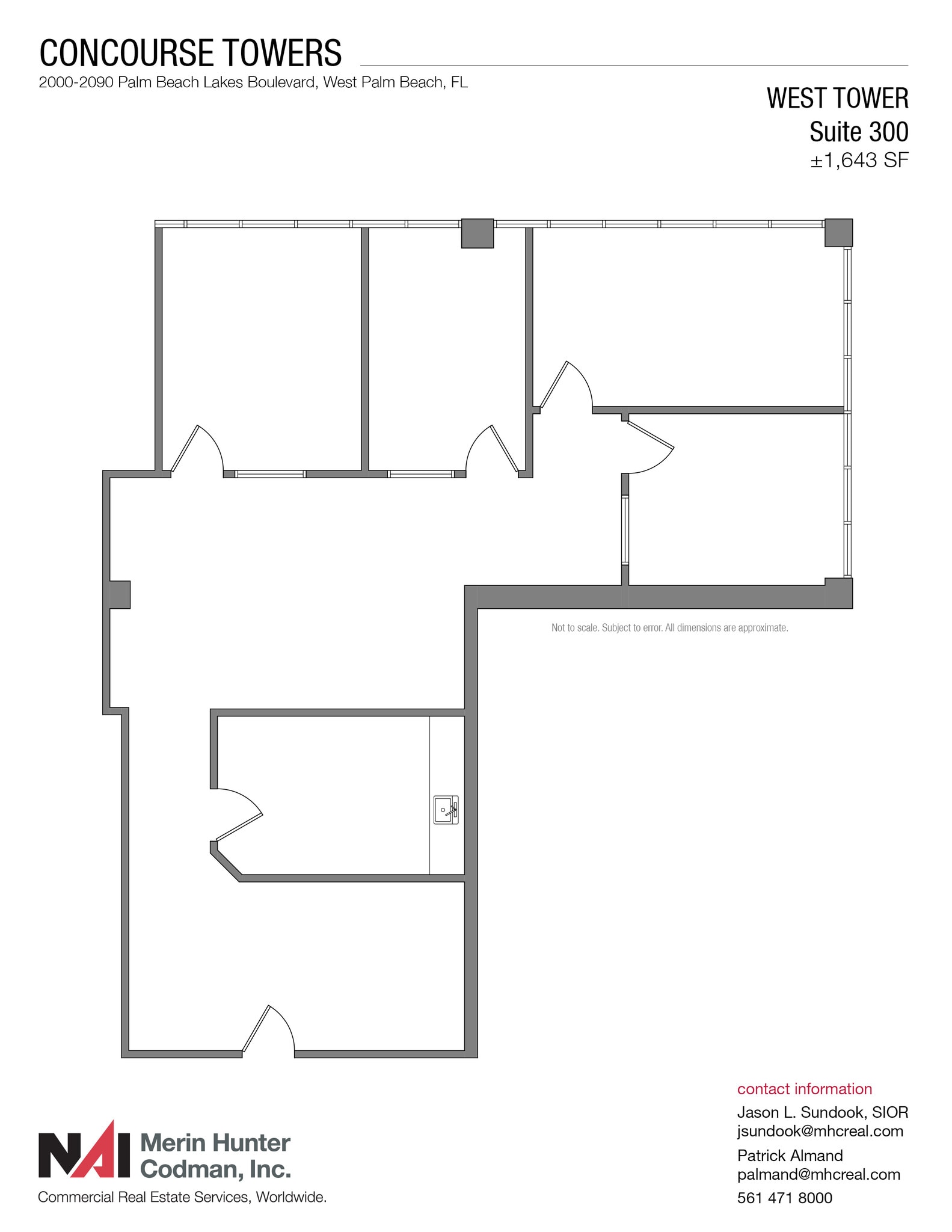 2090 Palm Beach Lakes Blvd, West Palm Beach, FL à louer Plan d’étage– Image 1 sur 2