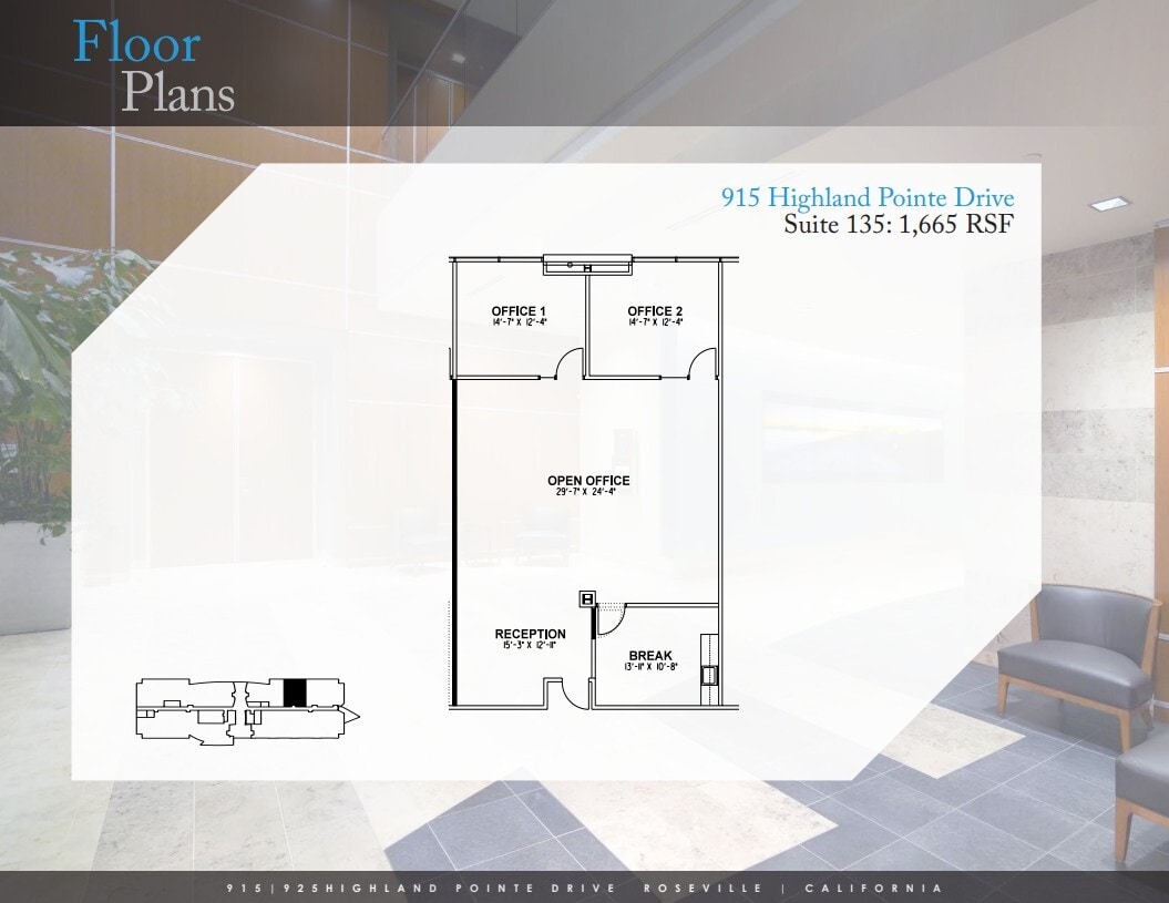 925 Highland Pointe Dr, Roseville, CA à louer Plan d’étage– Image 1 sur 1