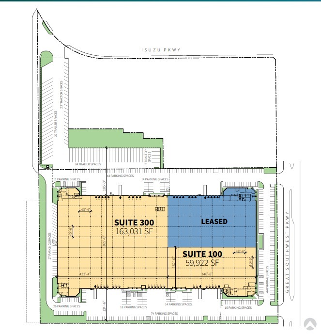 2951 N Great Southwest Pky, Grand Prairie, TX à louer Plan d’étage– Image 1 sur 2