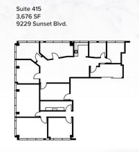 9229 W Sunset Blvd, West Hollywood, CA à louer Plan d’étage– Image 1 sur 1