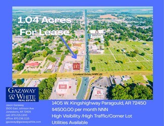 Plus de détails pour 1405 W Kingshighway, Paragould, AR - Terrain à louer