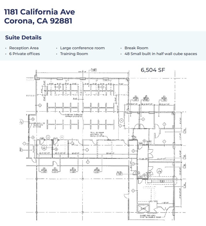 1181 California Ave, Corona, CA à louer Plan d’étage– Image 1 sur 2