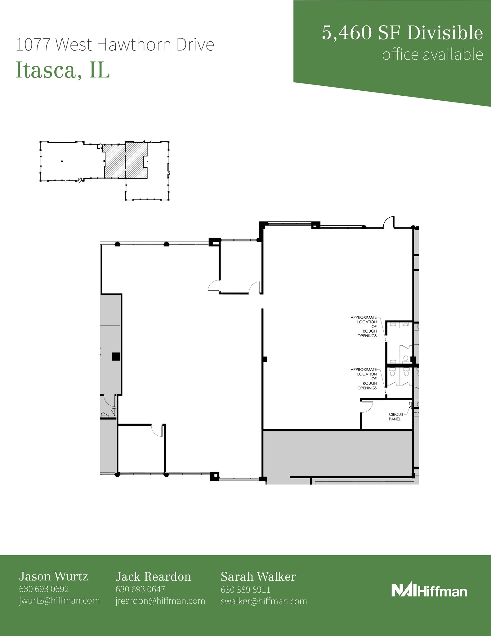 1091-1099 W Hawthorn Dr, Itasca, IL à louer Plan d’étage– Image 1 sur 1