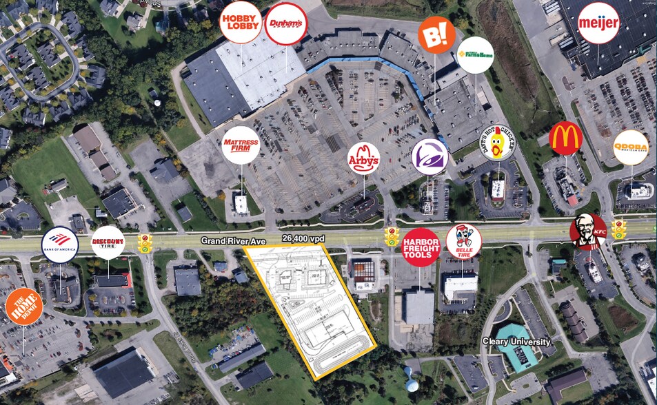 3600 E Grand River Ave, Howell, MI à vendre - Aérien – Image 2 sur 2