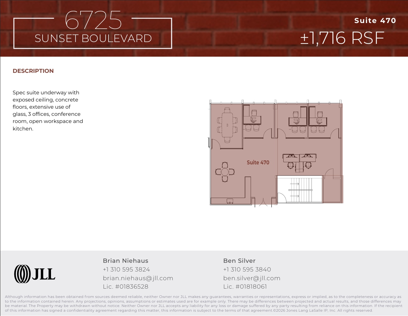6725 W Sunset Blvd, Los Angeles, CA à louer Plan d’étage– Image 1 sur 2
