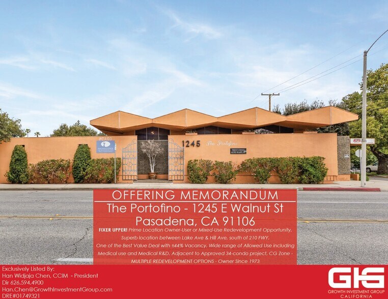 1245 E Walnut St, Pasadena, CA à vendre - Photo de l’immeuble – Image 1 sur 35