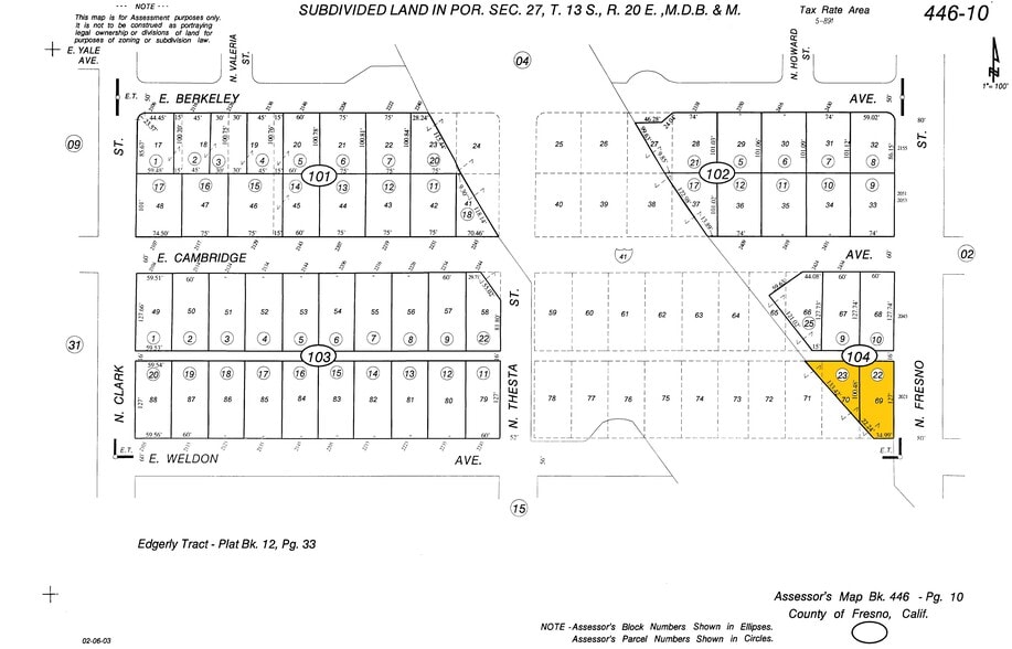 2021 N Fresno St, Fresno, CA à vendre - Plan cadastral – Image 2 sur 2