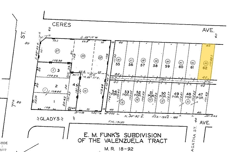 741-743 Ceres Ave, Los Angeles, CA à louer - Plan cadastral – Image 2 sur 6