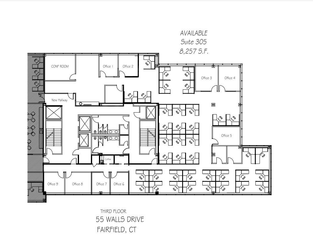 55 Walls Dr, Fairfield, CT à louer Plan d’étage– Image 1 sur 1