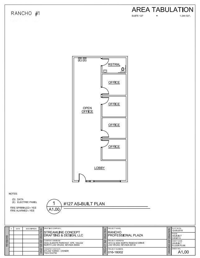 3013 N Rancho Dr, Las Vegas, NV à louer Plan d’étage– Image 1 sur 1