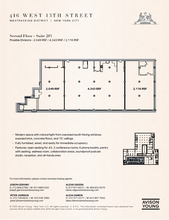 416 W 13th St, New York, NY à louer Plan d’étage– Image 2 sur 8
