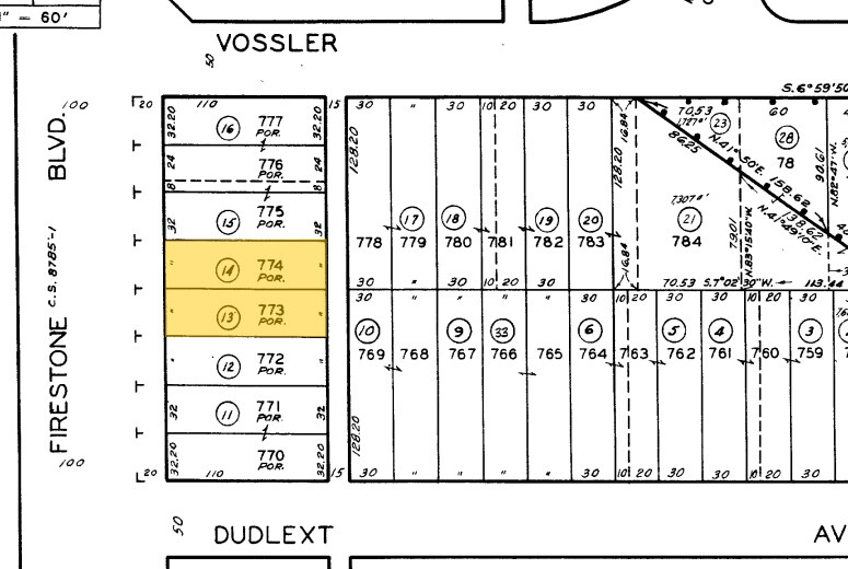 4814 Firestone Blvd, South Gate, CA à vendre - Plan cadastral – Image 3 sur 4