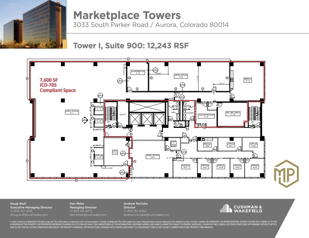 3025 S Parker Rd, Aurora, CO à louer Plan d’étage– Image 1 sur 1