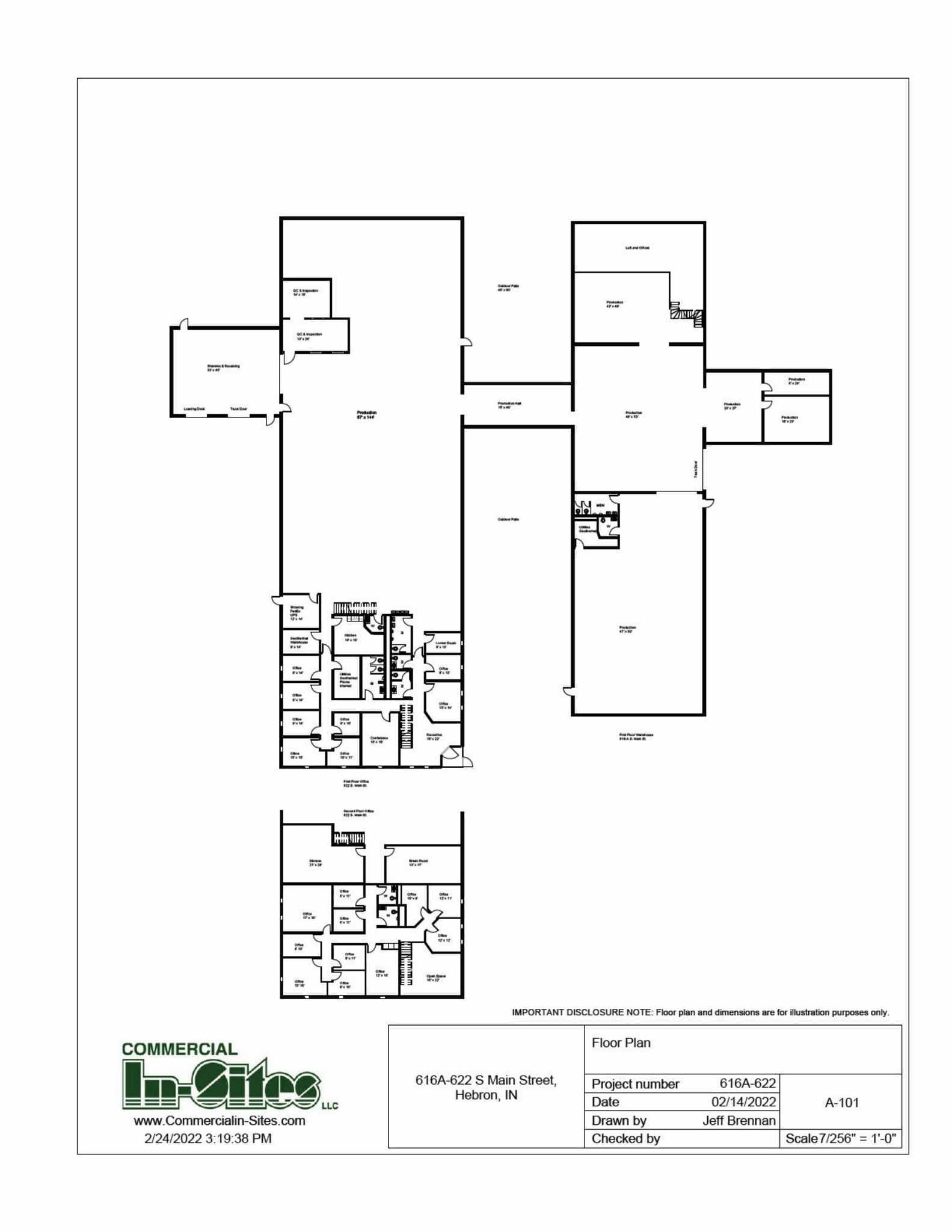 616A-622 S Main St, Hebron, IN à louer Plan d’étage– Image 1 sur 1