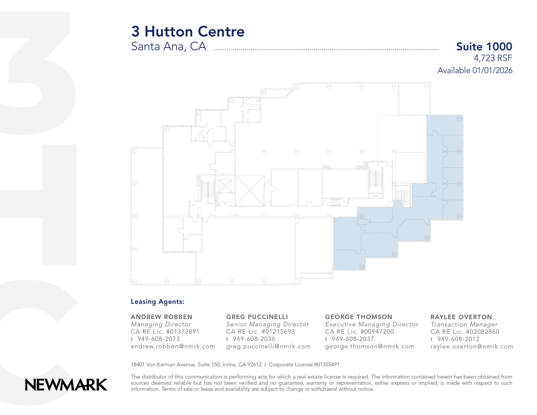 3 Hutton Centre Dr, Santa Ana, CA à louer Plan d’étage– Image 1 sur 1