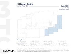 3 Hutton Centre Dr, Santa Ana, CA à louer Plan d’étage– Image 1 sur 1