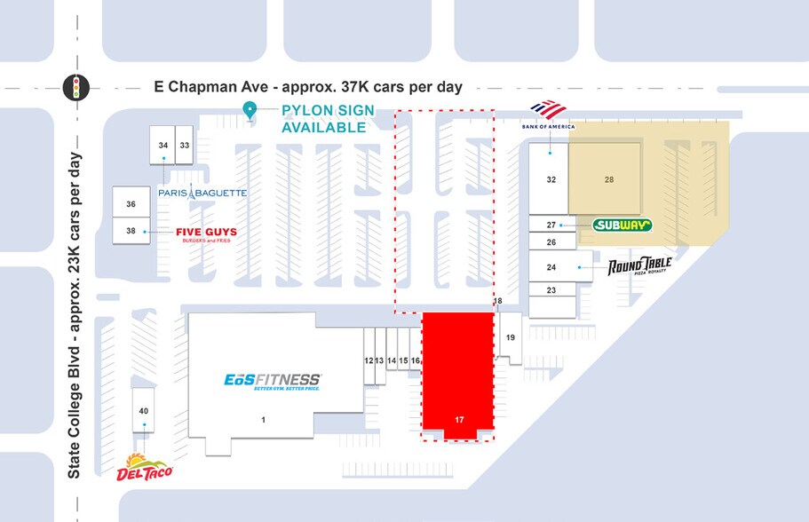 2400-2520 E Chapman Ave, Fullerton, CA à louer - Photo de l’immeuble – Image 2 sur 12