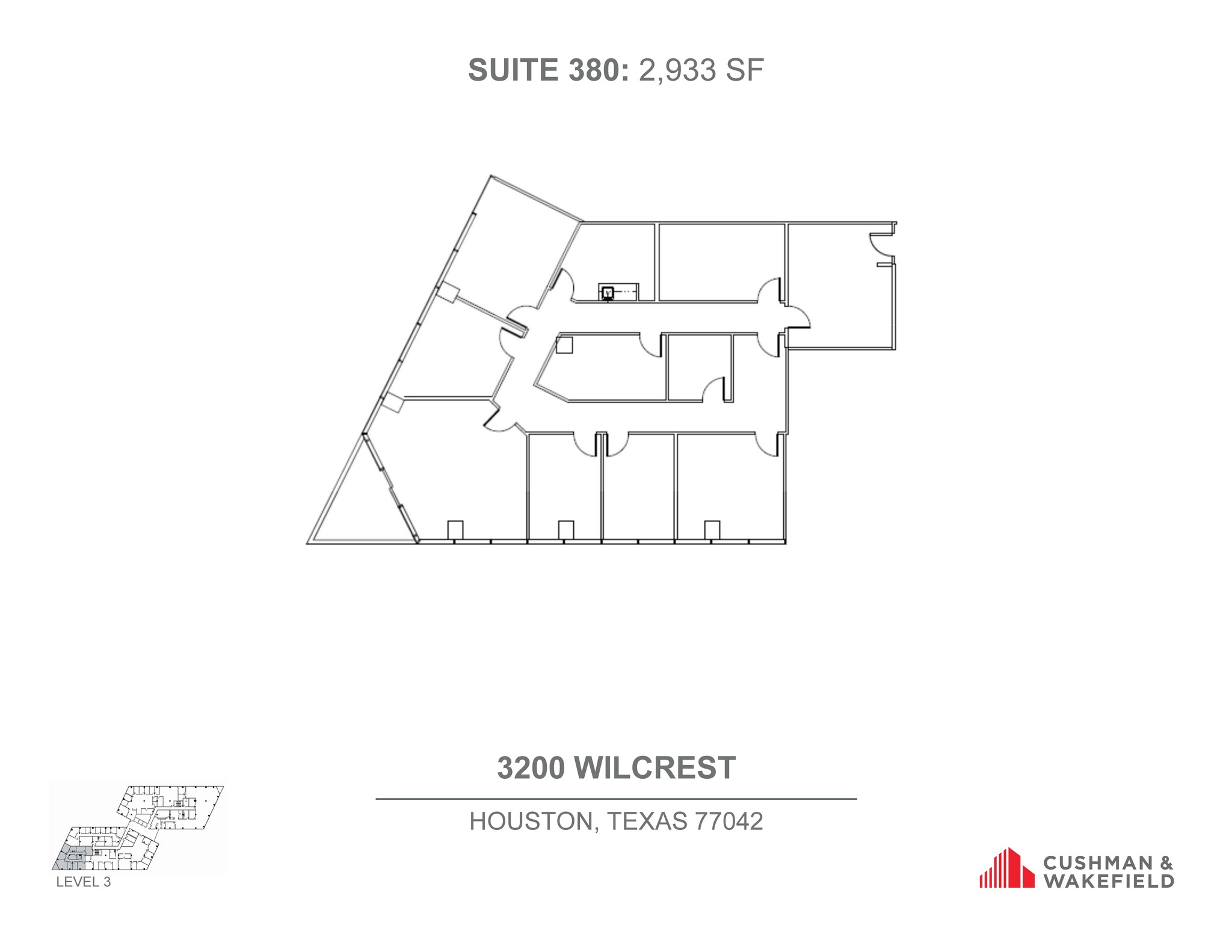 3200 Wilcrest Dr, Houston, TX à louer Plan d’étage– Image 1 sur 1
