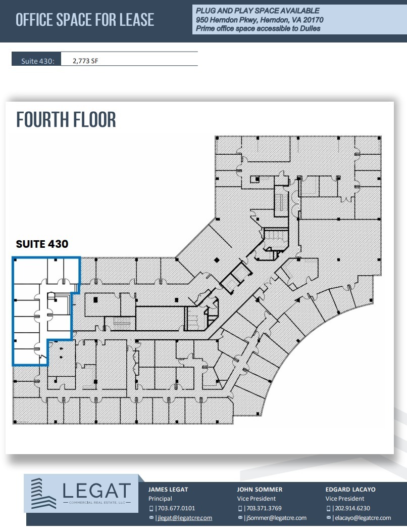 950 Herndon Pkwy, Herndon, VA à louer Plan d’étage– Image 1 sur 1