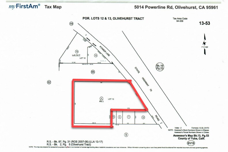 5014 Powerline, Olivehurst, CA à vendre Plan de site– Image 1 sur 5