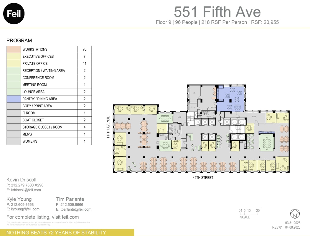 551 Fifth Ave, New York, NY à louer Plan d’étage– Image 1 sur 4
