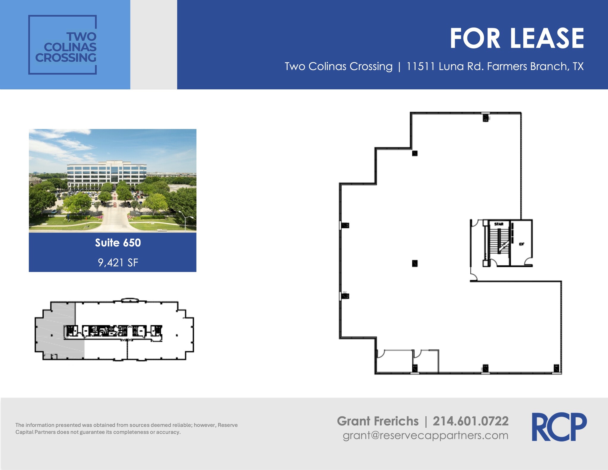 11511 Luna Rd, Dallas, TX à louer Plan d’étage– Image 1 sur 5