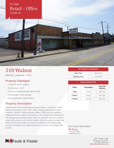 510 Walnut St, Monroe, LA à vendre - Photo de l’immeuble – Image 2 sur 6